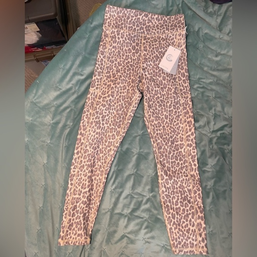 Johnny Was Women's Tan Animal Print‎ High Waist Yoga Leggings